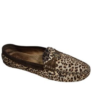 Ralph Lauren Carley Calf Animal Print Brown Loafers